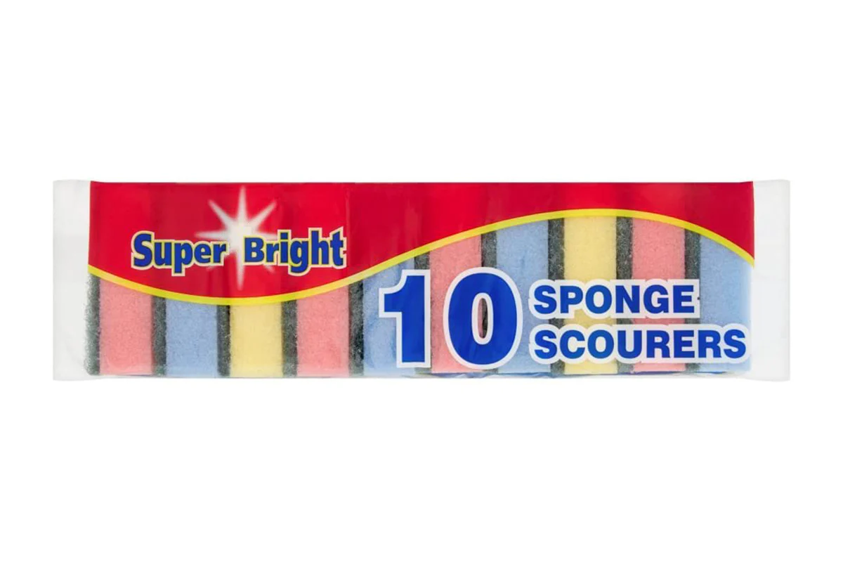 Super Bright Sponge Scourers 10 packs