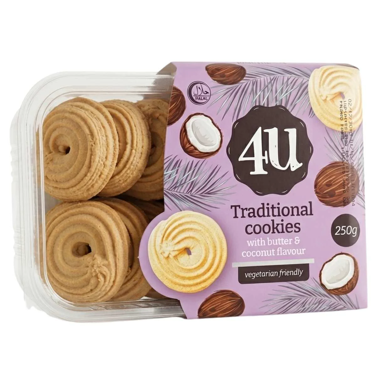 4U - Cookies with Butter & Coconut Flavour - 250g
