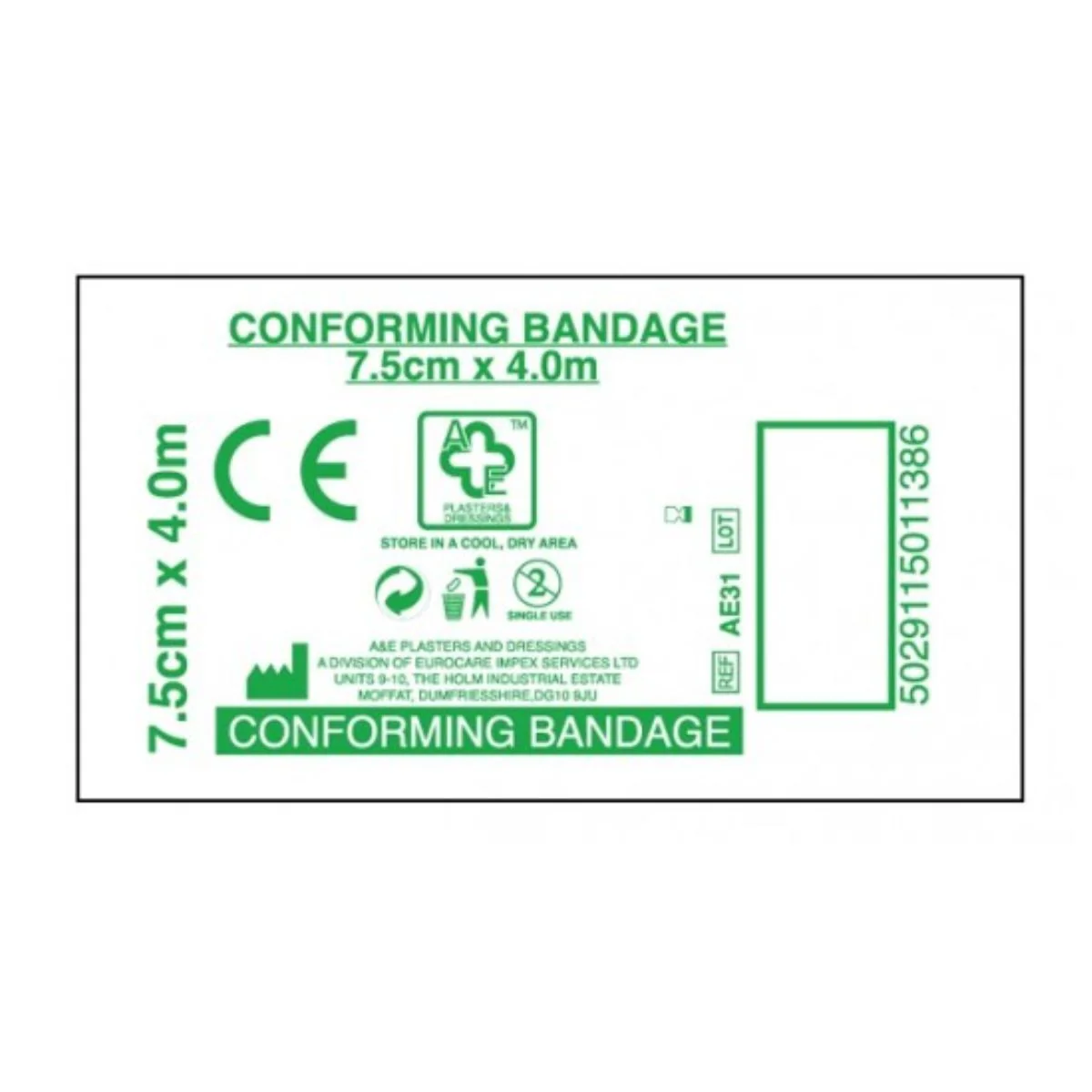 A&E - Conforming Bandage - 4m x 7.5cm