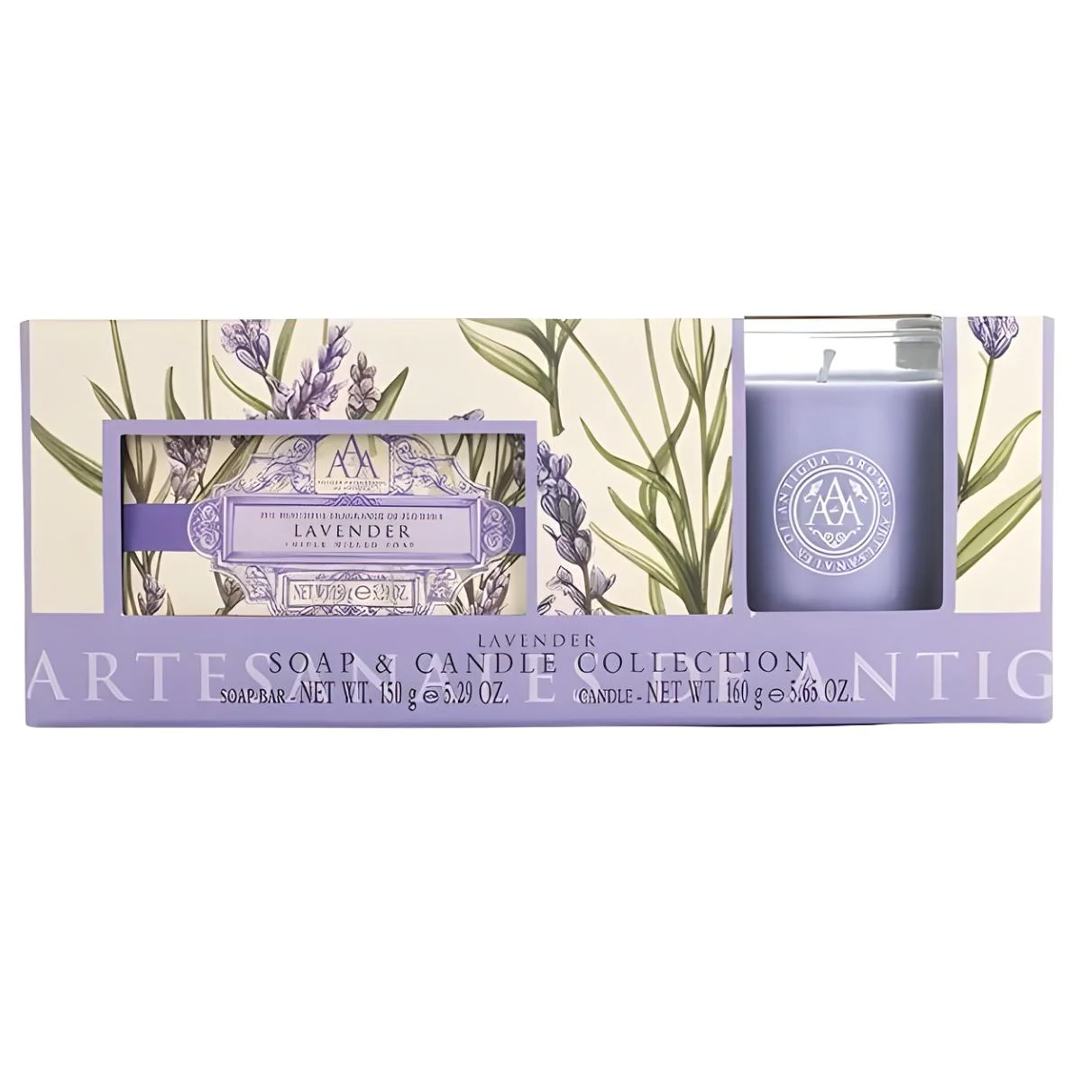 AAA - Lavender Soap & Candle Collection - 150g Soap Bar, 160g Candle