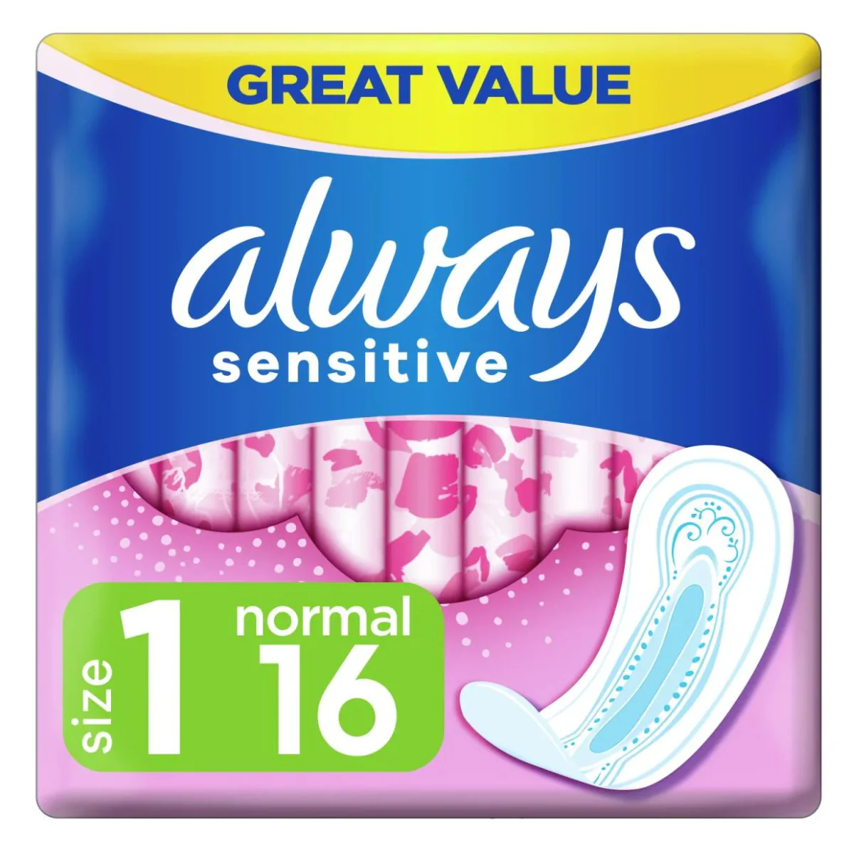 Always - Sensitive Size 1 Normal Ultra Pads - 16 Pads