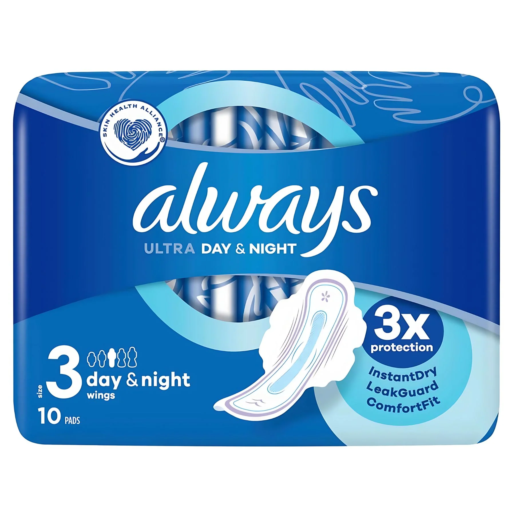 Always - Ultra Day & Night Comfort Lock Wings - 10 Pads