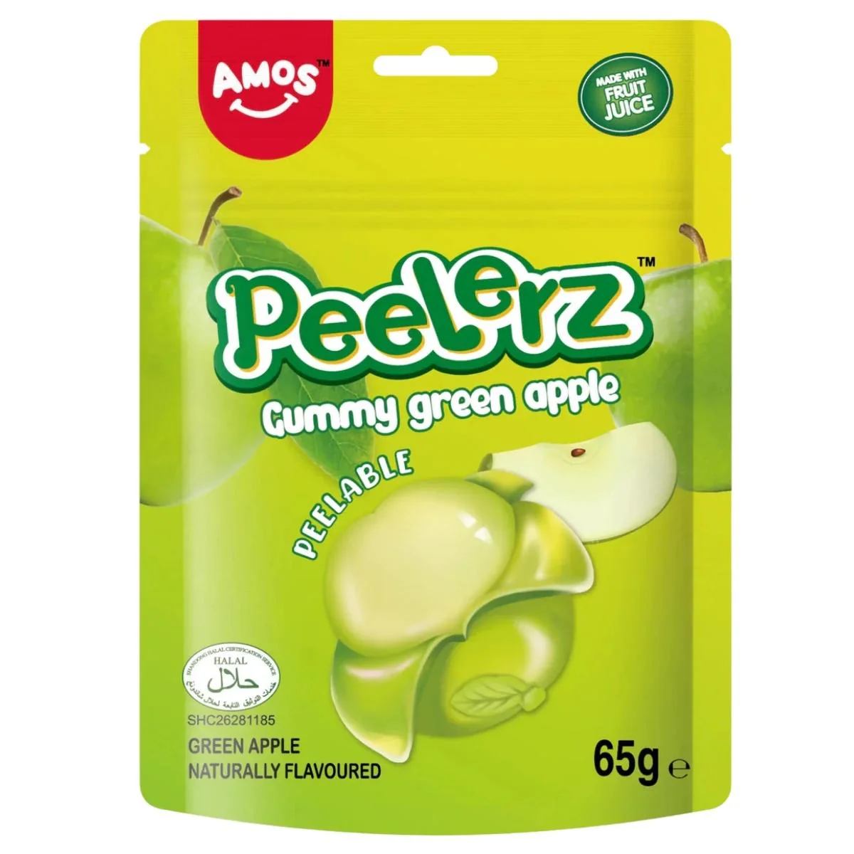 Amos - Peelerz Gummy Green Apple (Halal) - 65g