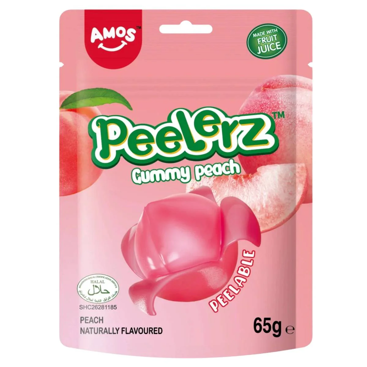 Amos - Peelerz Gummy Peach (Halal) - 65g
