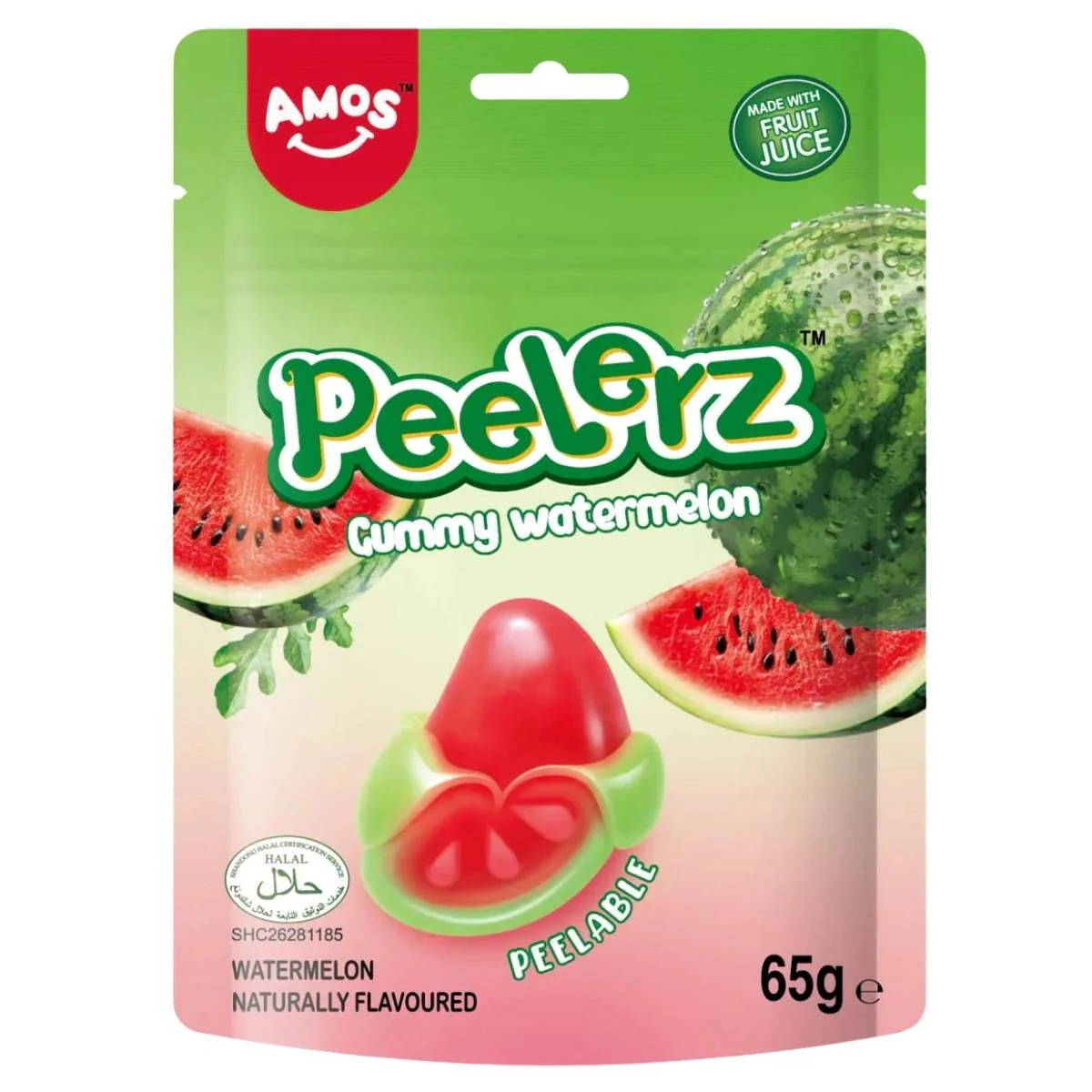Amos - Peelerz Gummy Watermelon (Halal) - 65g