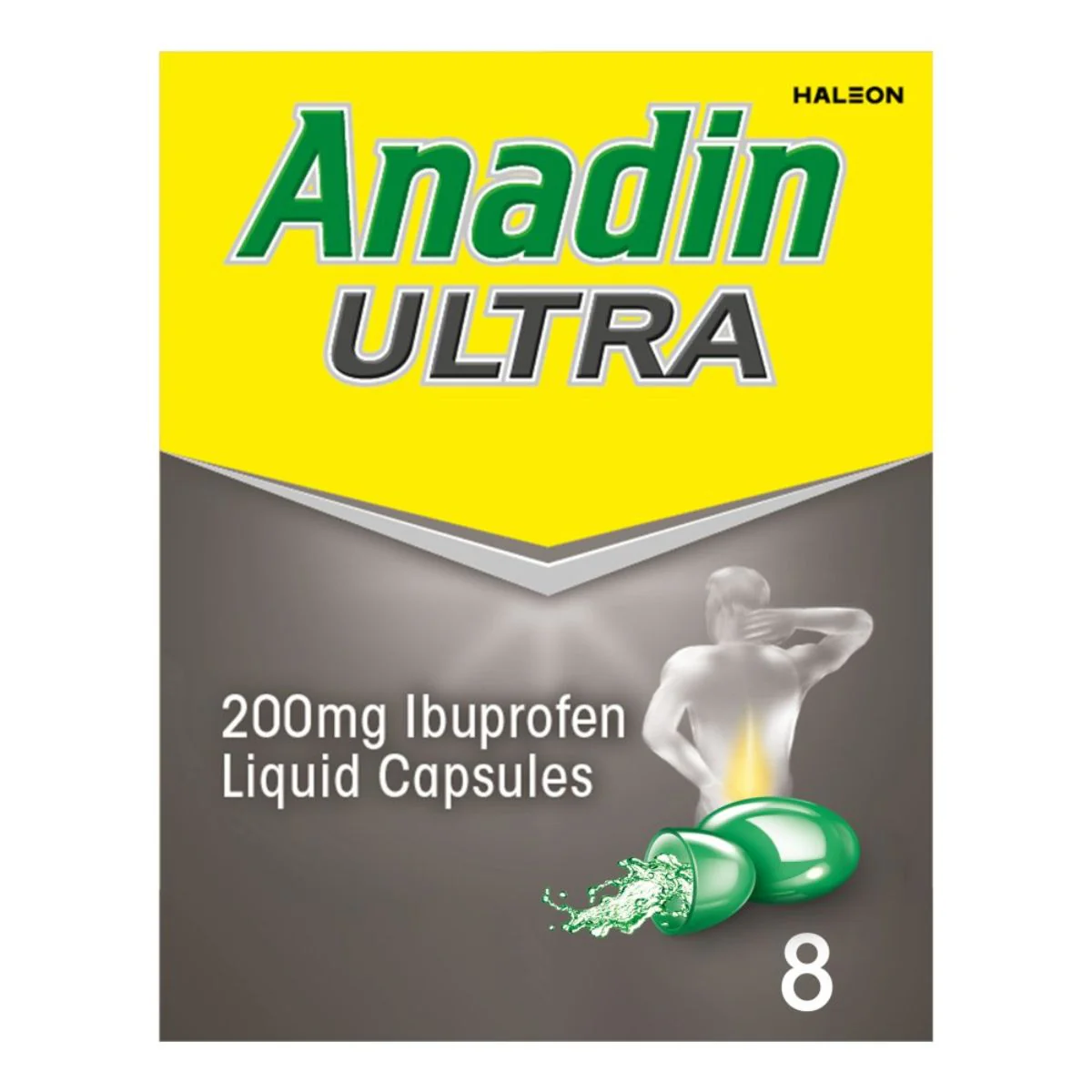 Anadin Ultra - Ibuprofen Pain Relief Liquid Capsules - 8pcs
