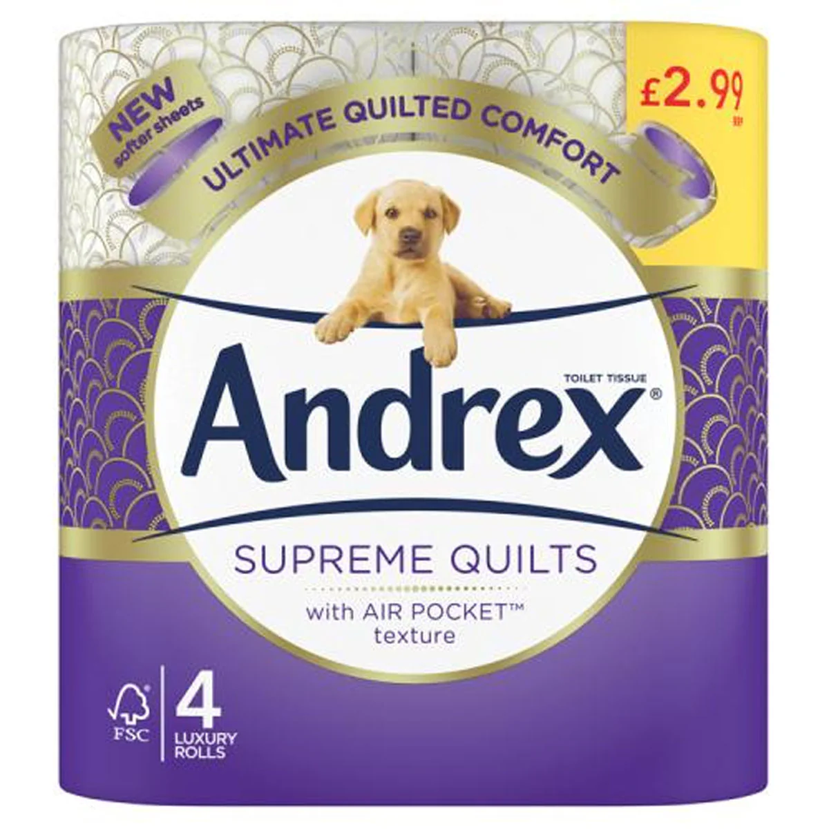 Andrex - Supreme Quilts Toilet Tissues - 4 Rolls