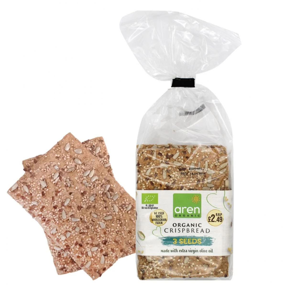 Aren - Organic-Crispbread 3 Seeds - 200g