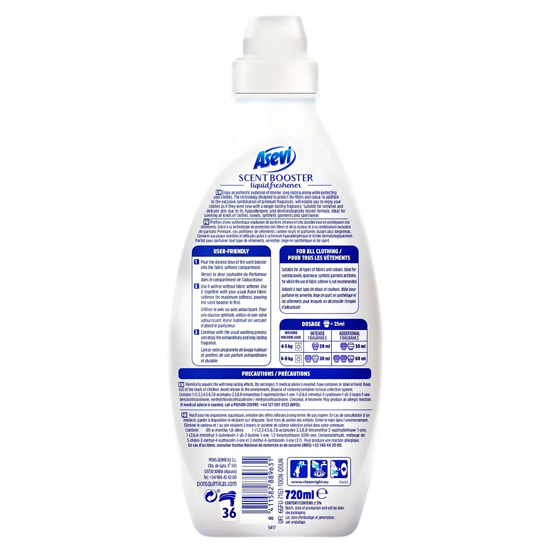 Asevi - Pink Scent Booster Liquid Freshener 36 Washes - 720ml - Image 2