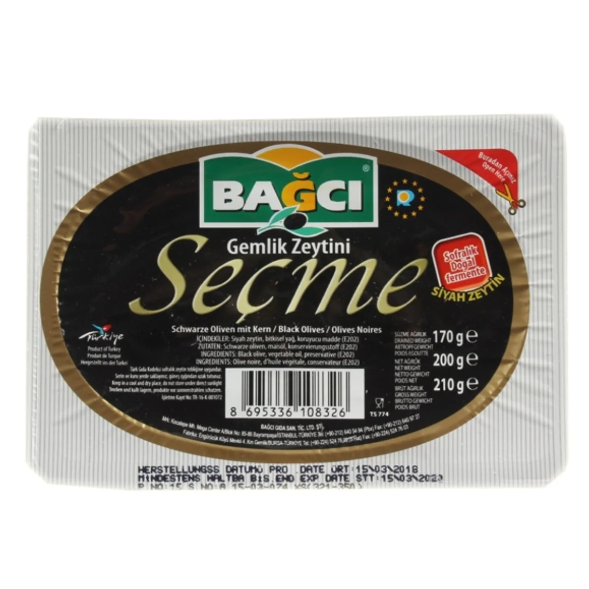 Bagci - Black Olives - 200g