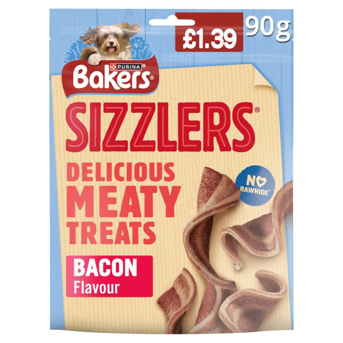 Bakers  - Sizzlers Delicious Meaty Treats Bacon - 90g