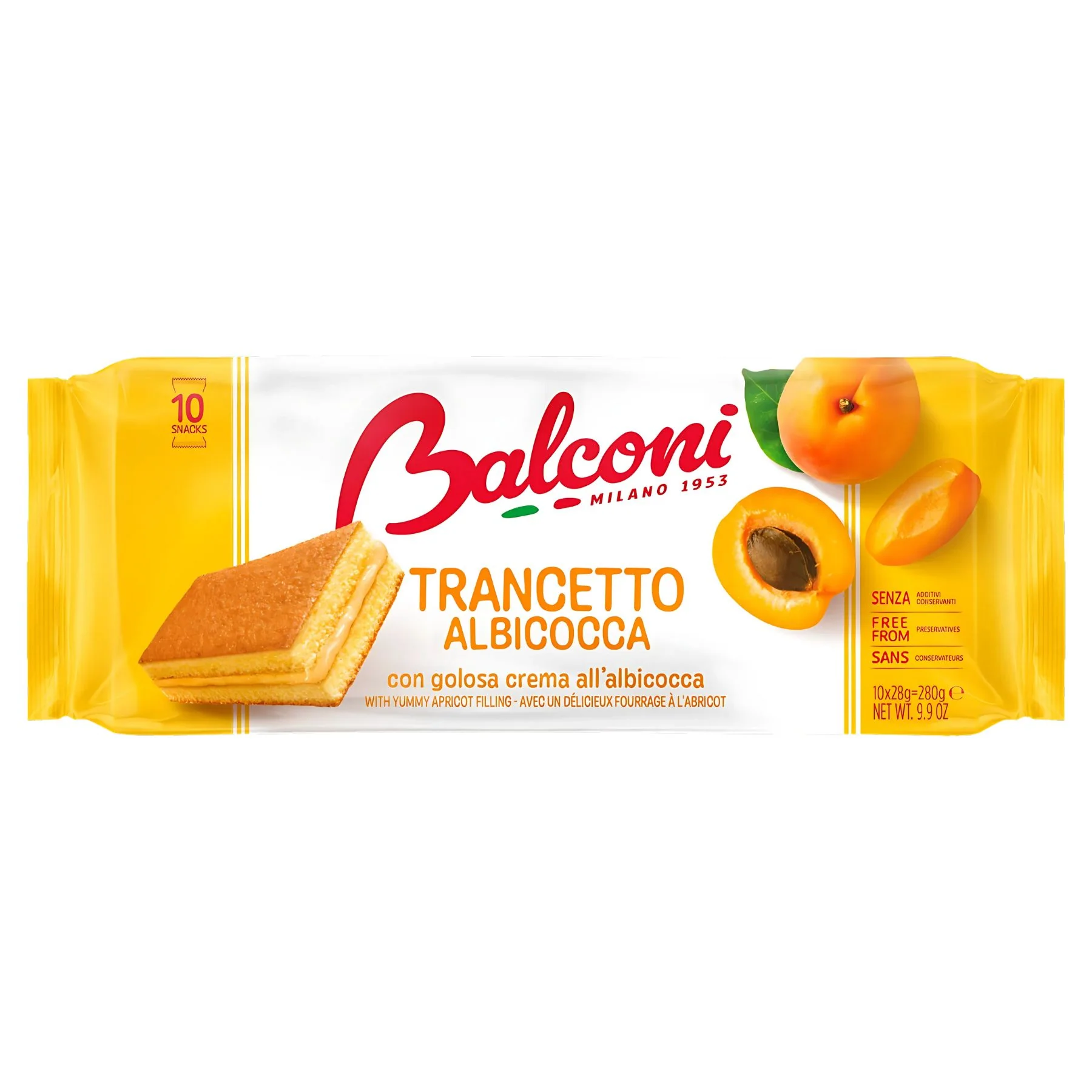 Balconi - Trancetto Cake Slices with Apricot Cream - 280g