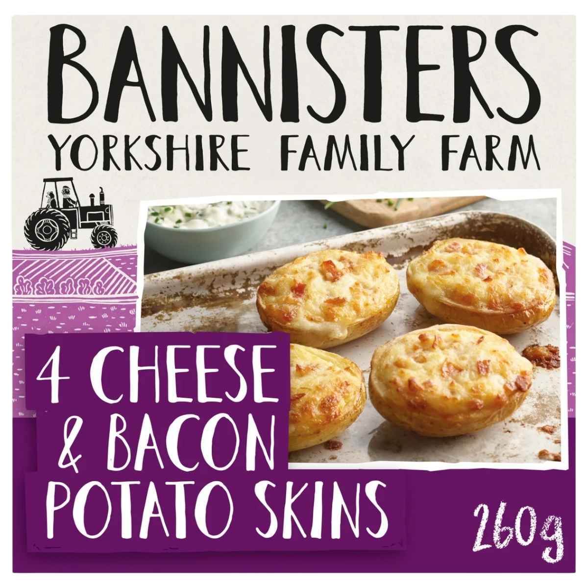 Bannisters - 4 Cheese & Bacon Potato Skins - 260g