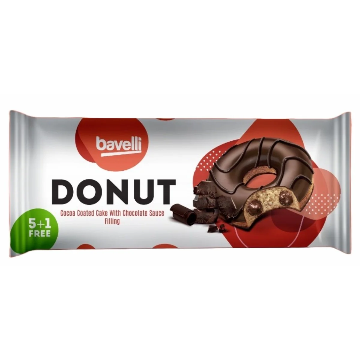Bavelli - Chocolate Glazed Donuts with Chocolate Cream Filling - 6 Pack (240g)
