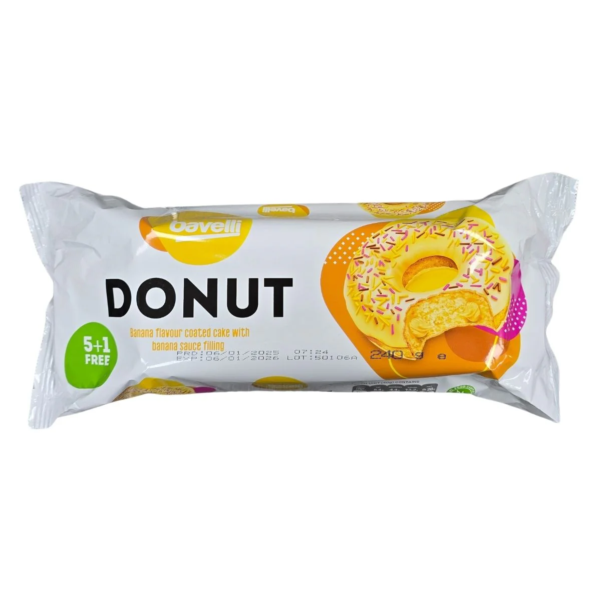 Bavelli - Donut Banana Flavour Coated Cake With Banana Sauce Filling - 240g