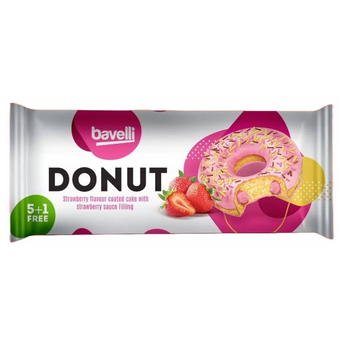 Bavelli - Strawberry Glazed Donut with Strawberry Cream Filling 6 Pack - 240g