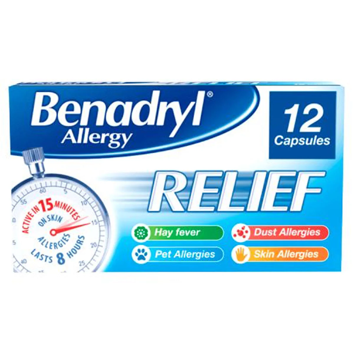 Benadryl - Allergy Relief - 12 Capsules