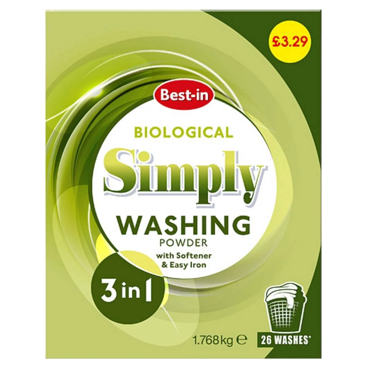 Best In - 3 in 1 Bio Washing Powder 26 Washes - 1.768kg