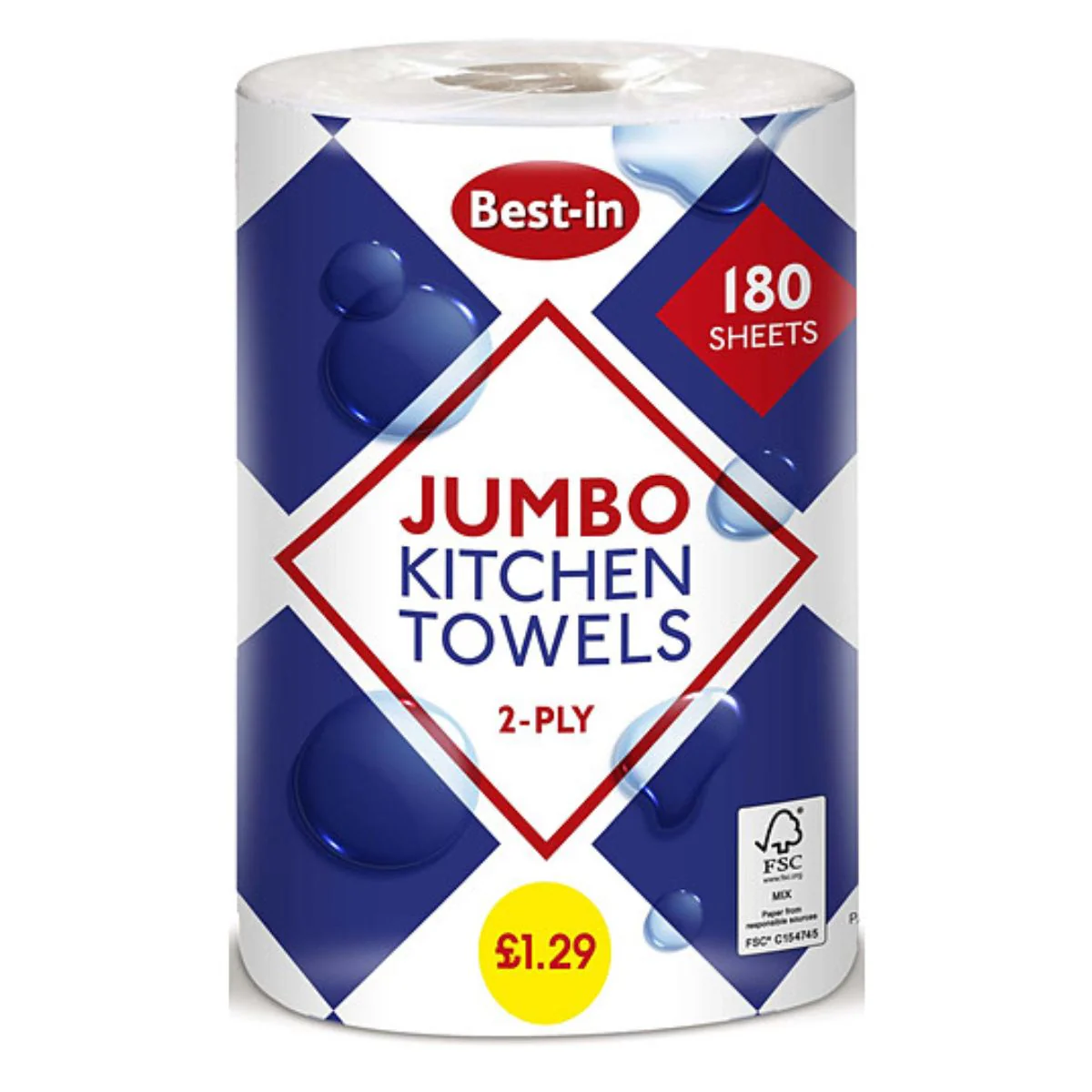 Best In - Jumbo Kitchen Towel 2ply White - 1pcs