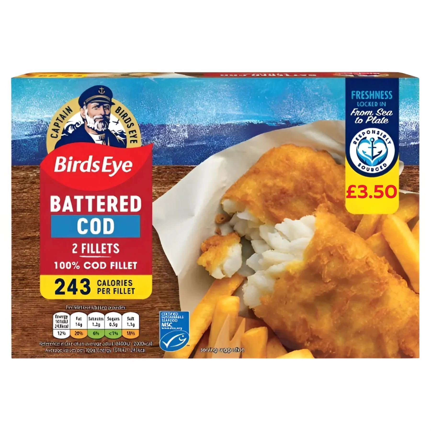 Birds Eye - Battered Cod 2 Fillets - 200g
