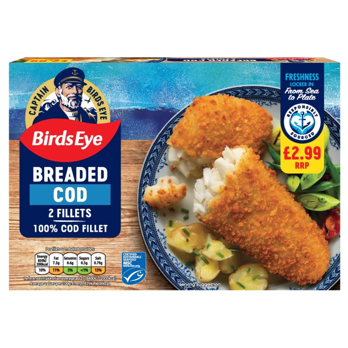 Birds Eye - Breaded Cod 2 Fillets - 200g