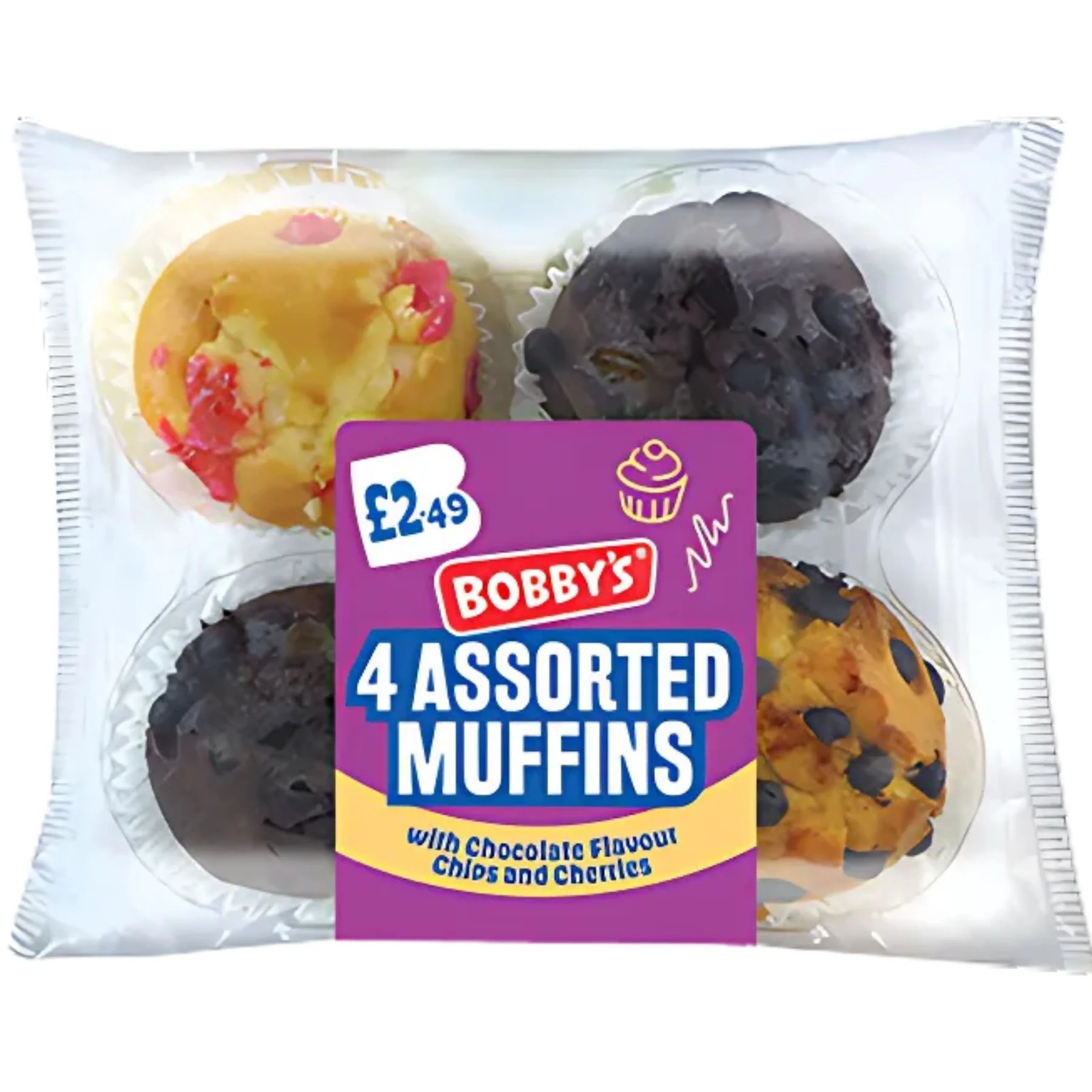 Bobbys - 4 Assorted Muffins - 285g