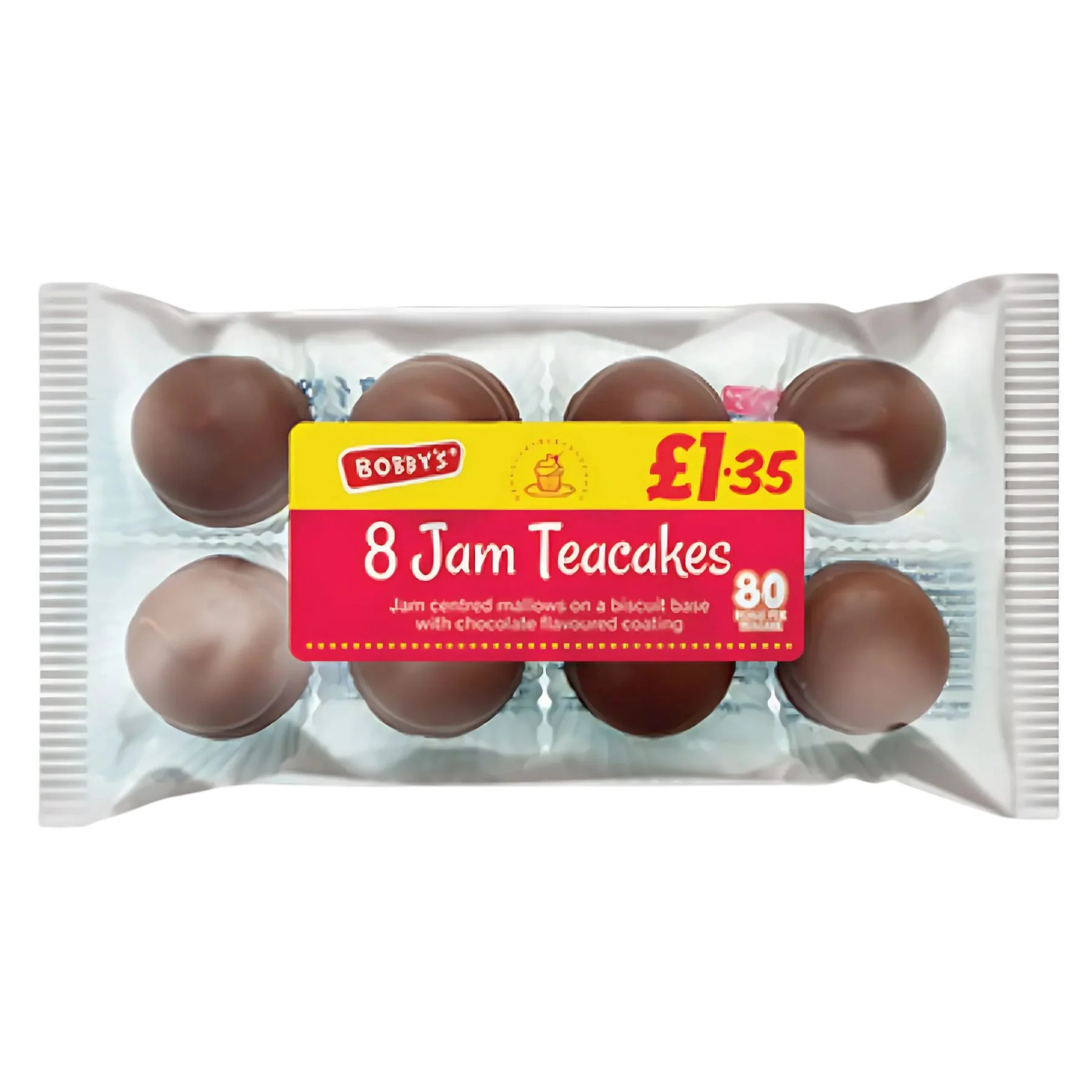 Bobbys - 8 Jam Teacakes - 147g