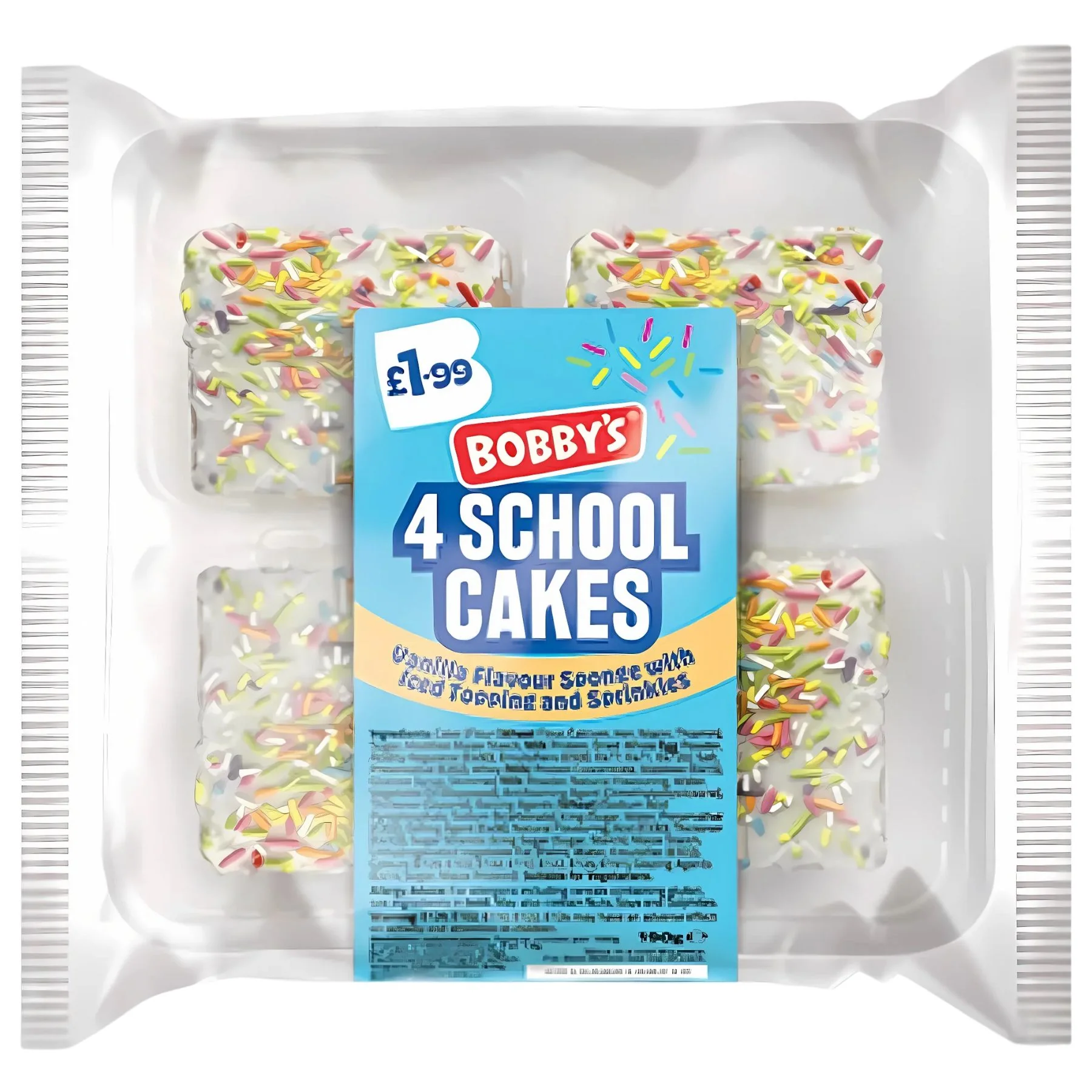 Bobby's - Vanilla Flavour Sponge School Cakes - 4 Pack