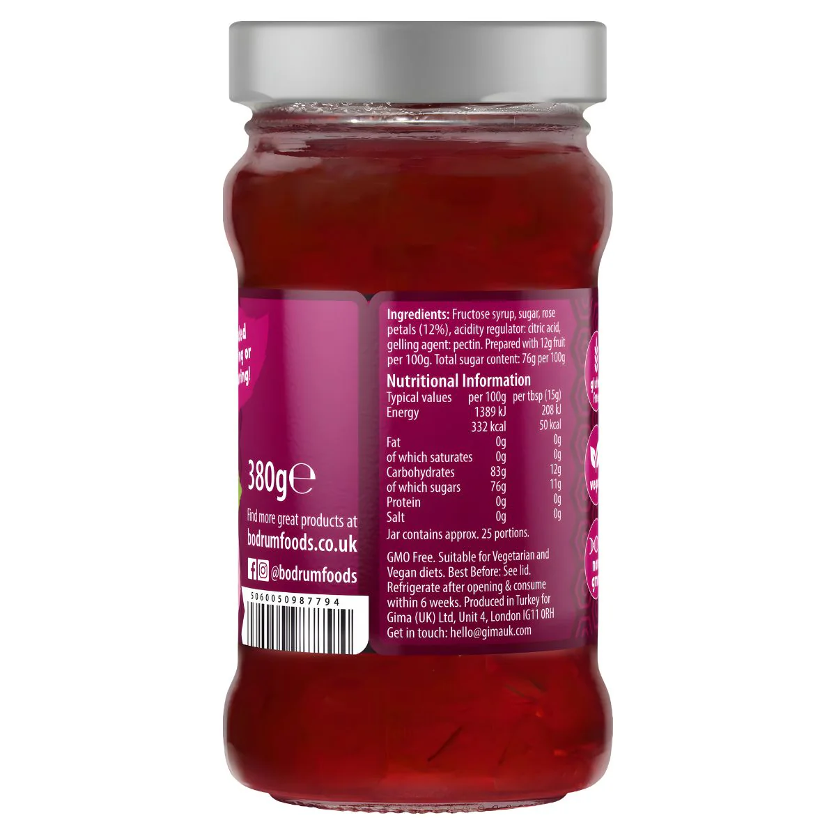 Bodrum - Rose Jam - 380g - Image 2