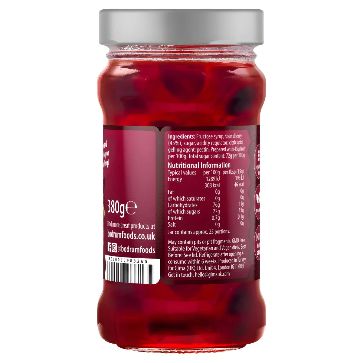 Bodrum - Sour Cherry Jam - 380g - Image 2