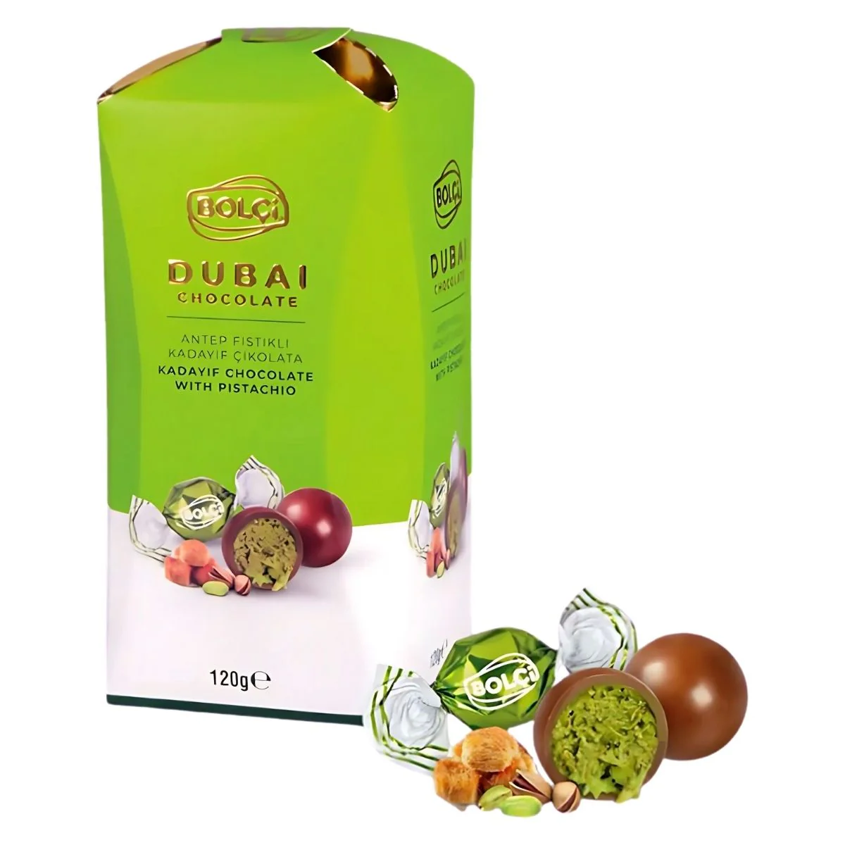 Bolci - Dubai Chocolate Truffle With Pistachio Kadayif Filled Milk Chocolate Gift Box - 120g