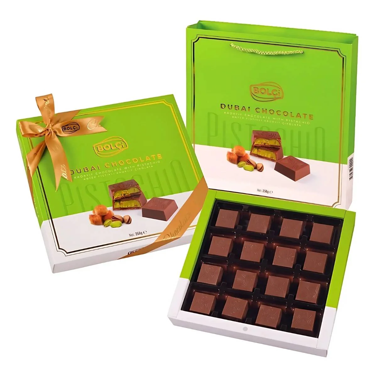Bolci - Kadayif Chocolate With Pistachio Kadayif Filled Milk Chocolate Gift Box - 256g