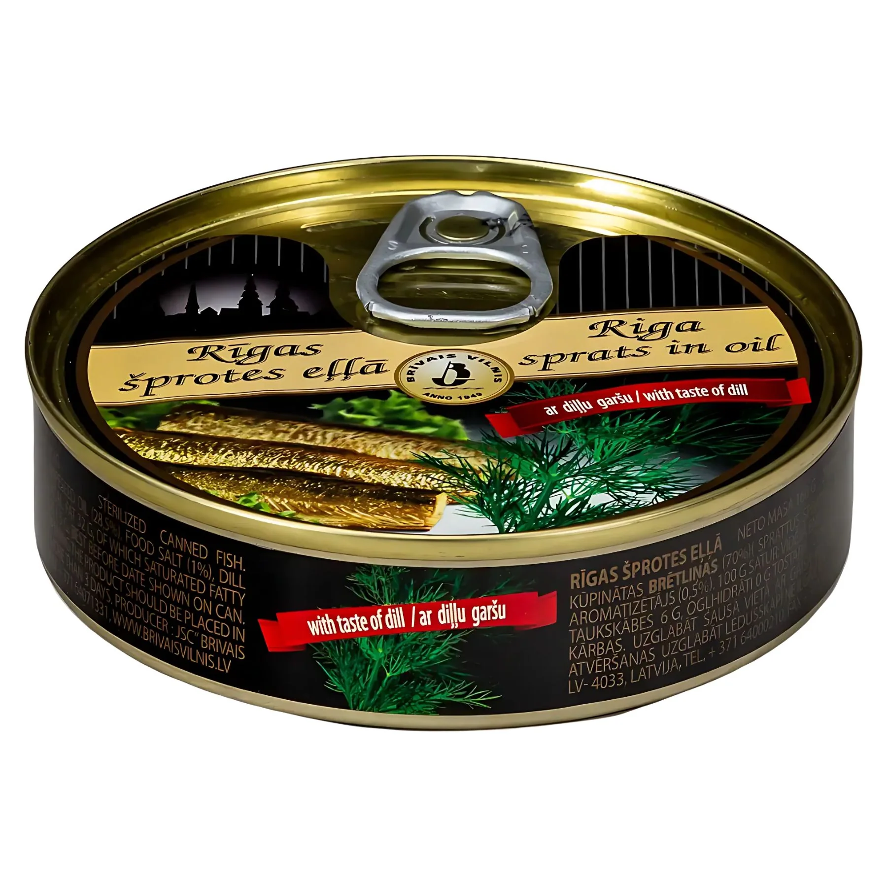 Brivais vilnis - Riga Sprats in Oil with Taste of Dill - 112g
