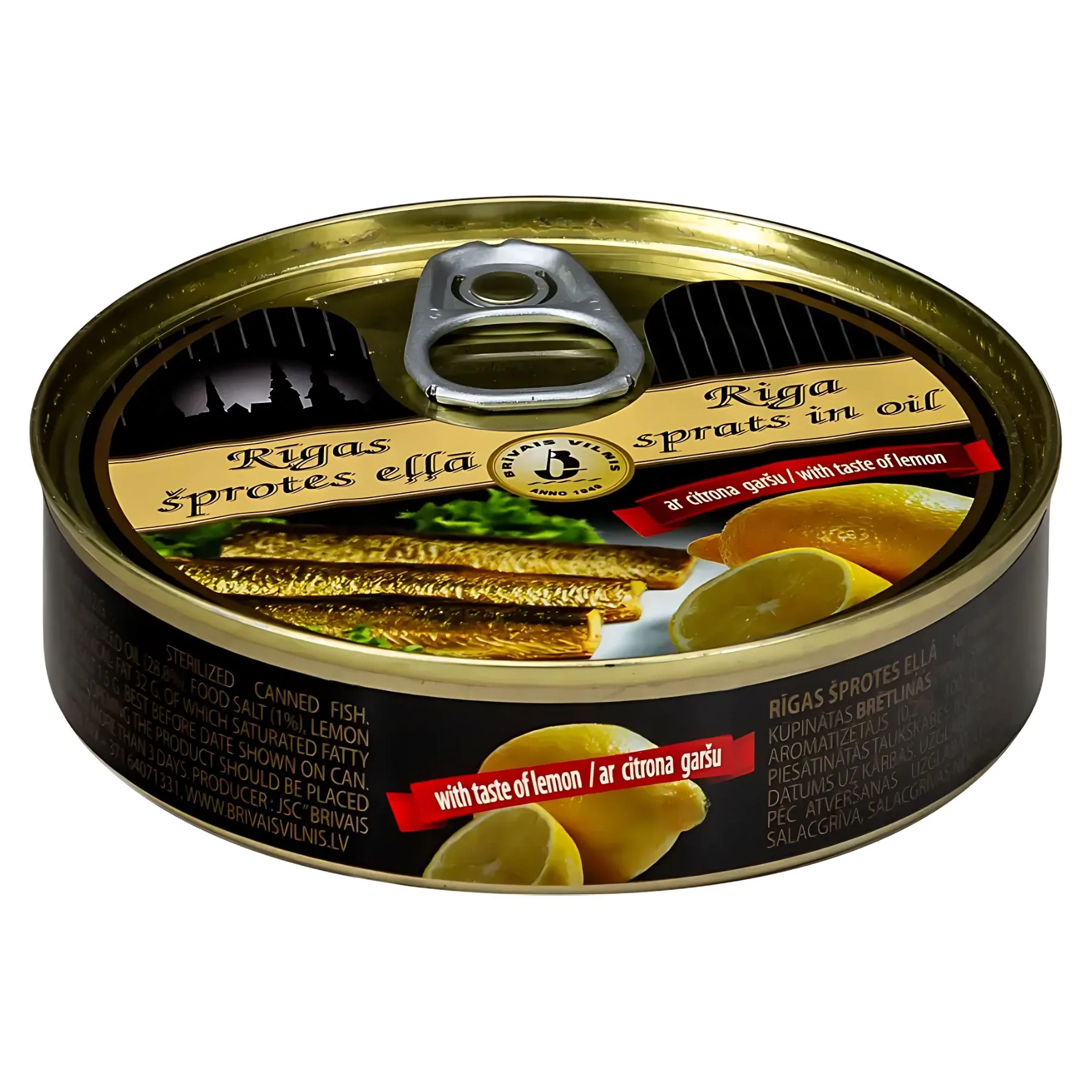 Brivais vilnis - Riga Sprats in Oil with Taste of Lemon - 112g