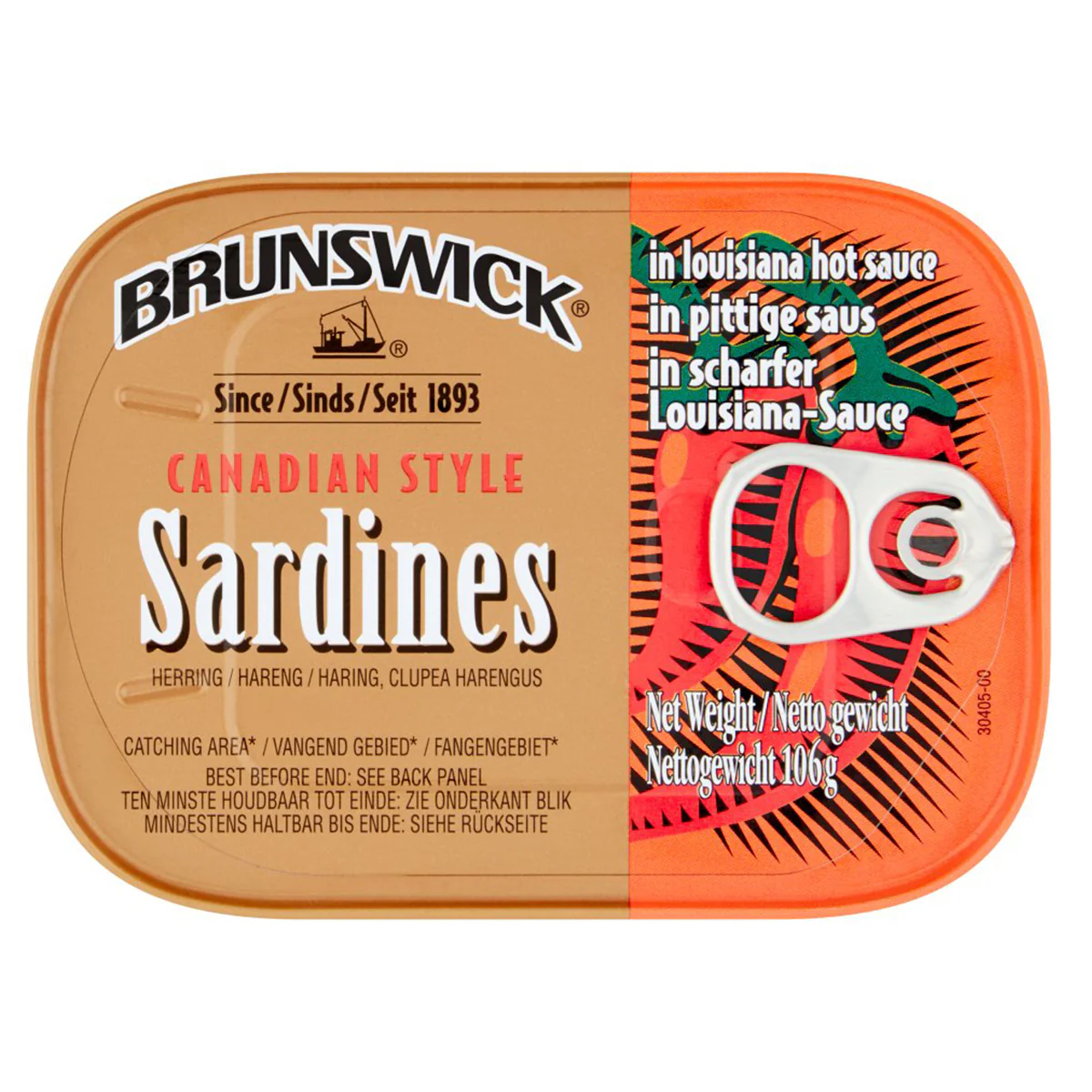 Brunswick - Canadian Style Sardines in Louisiana Hot Sauce - 106g