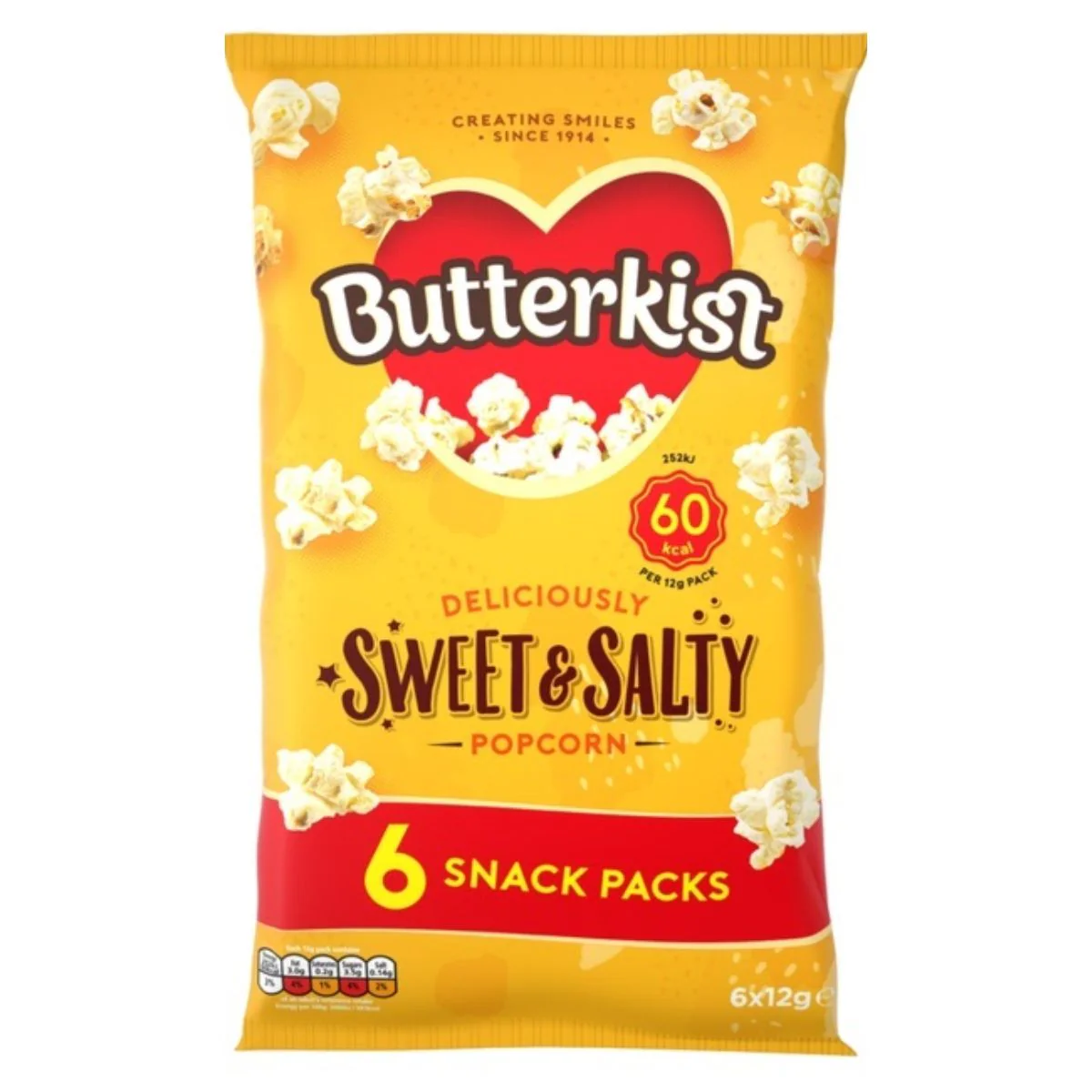 Butterkist - Sweet and Salty Popcorn - 6 x 12g