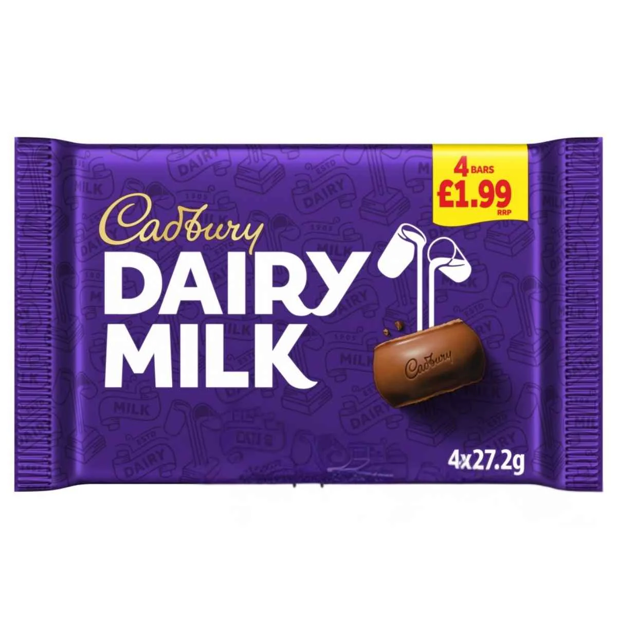 Cadbury - Dairy Milk Chocolate Bars - 4 x 27.2g