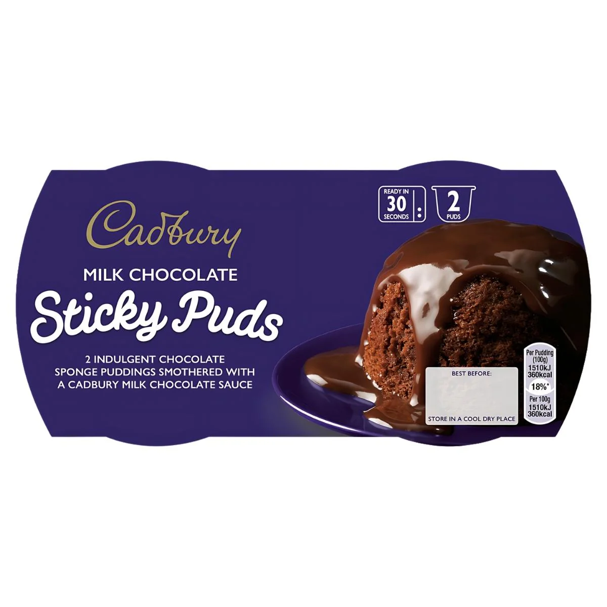 Cadbury - Milk Chocolate Sticky Puds - 2 x 95g