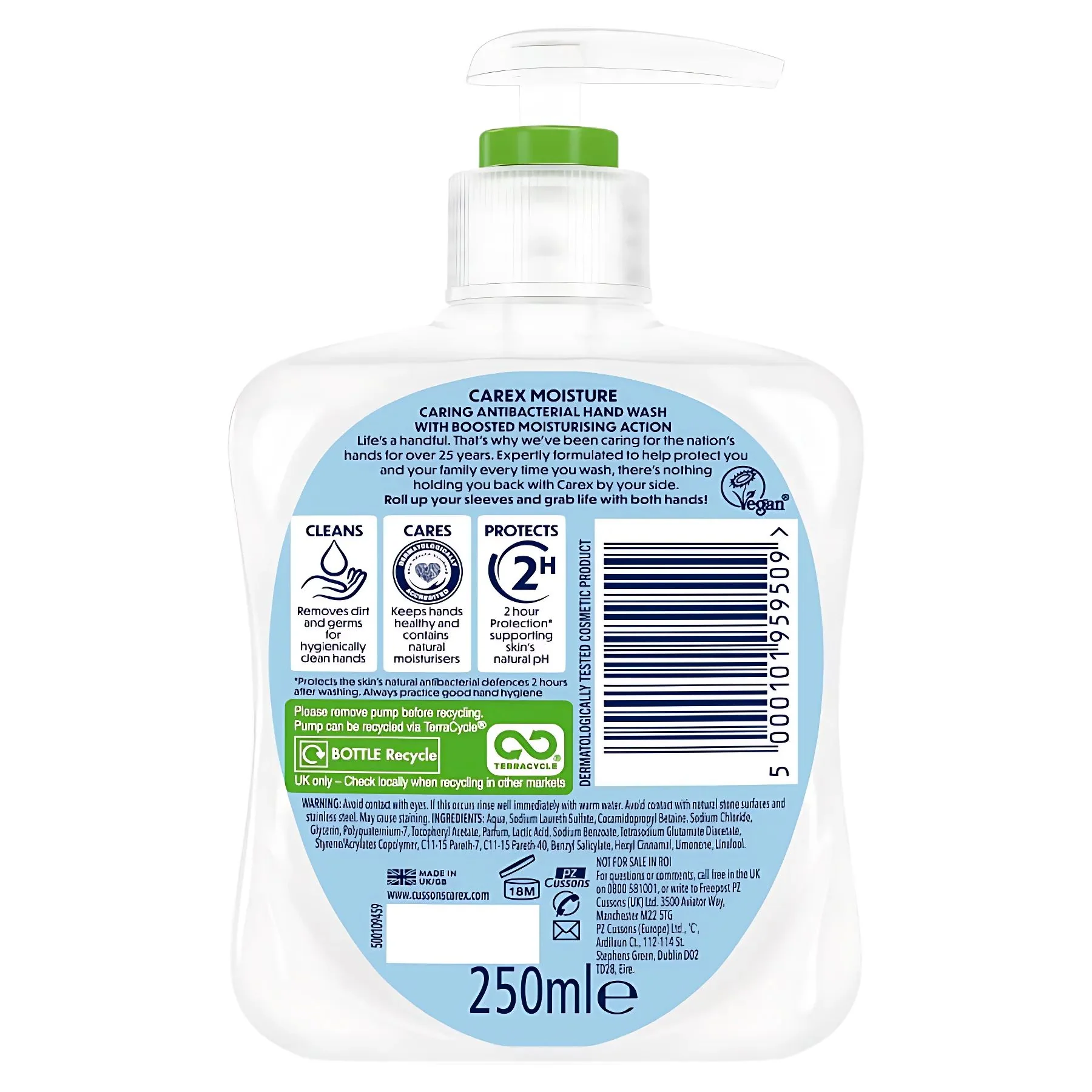 Carex - Moisture Antibacterial Hand Wash - 250ml - Image 2