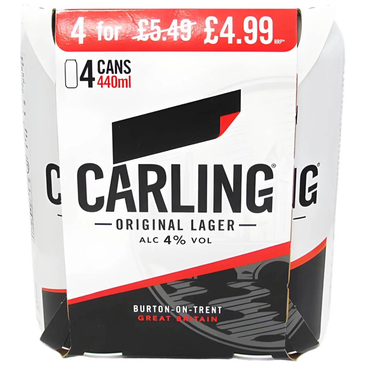 Carling - Original Lager (4% ABV) - 4 x 440ml
