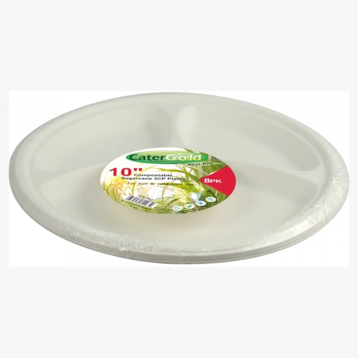 Cater Gold - 10" Disposable Plates - 8 Pack