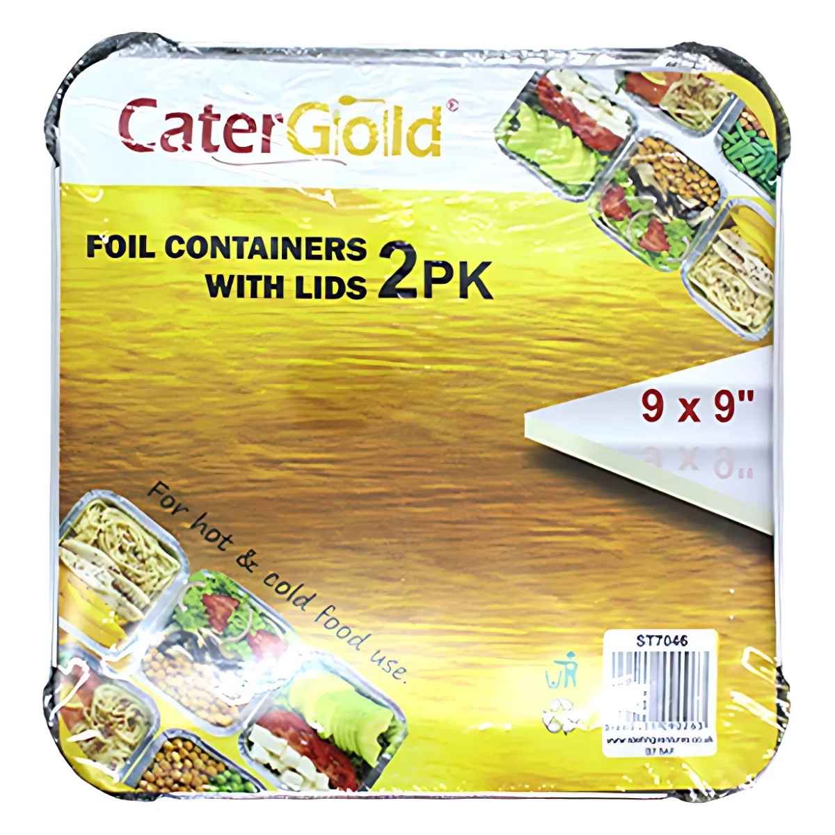 Cater Gold - Foil Containers With Lids 9x9 - 2pk