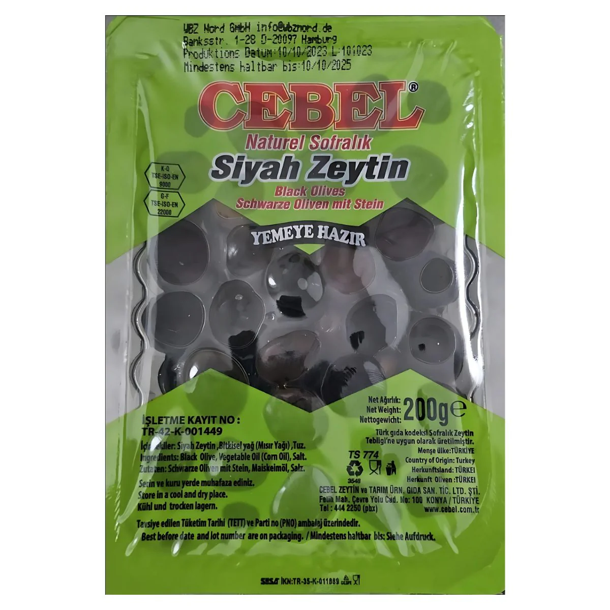 Cebel - Black Olives - 200g