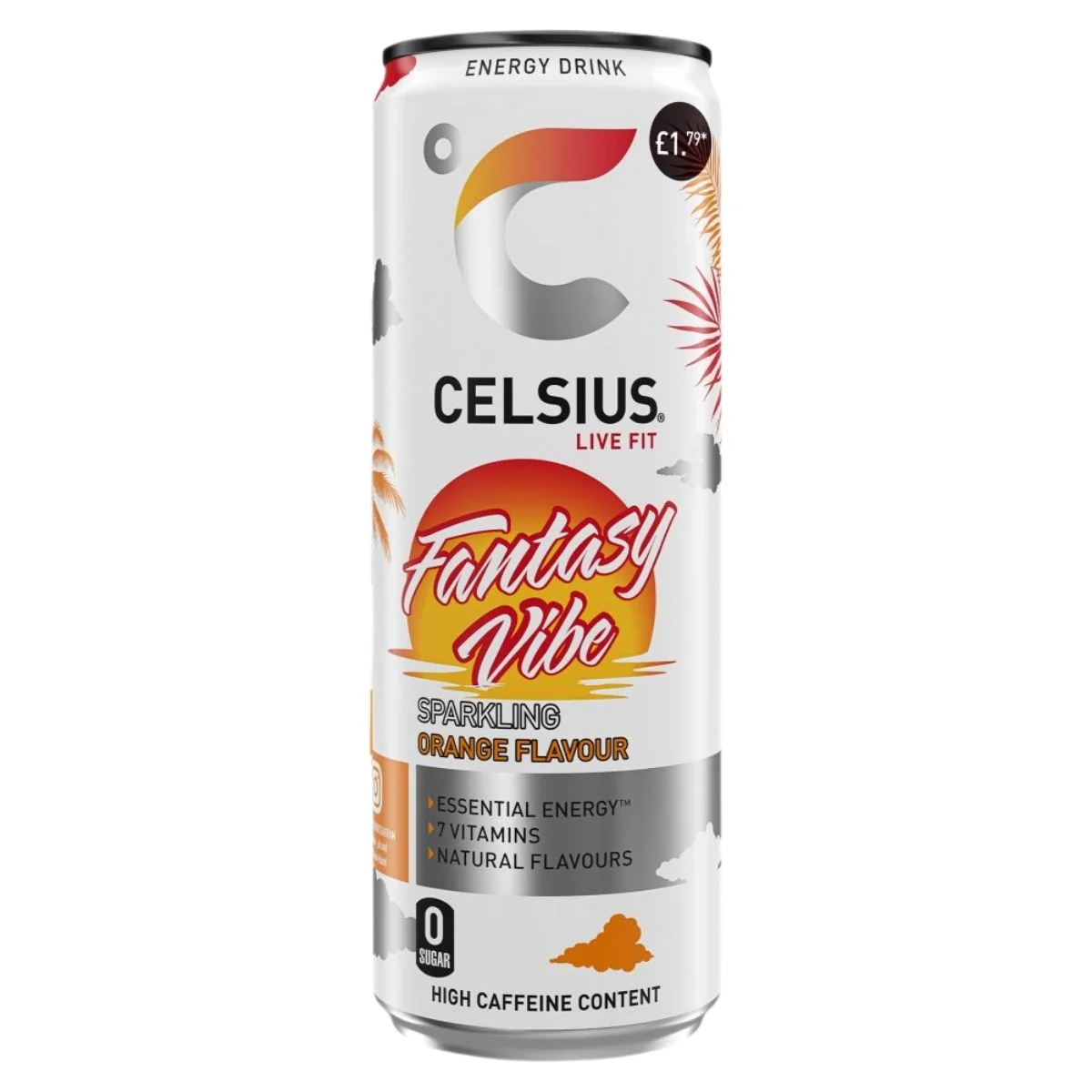 Celsius - Fantasy Vibe Sparkling Orange Flavour - 355ml