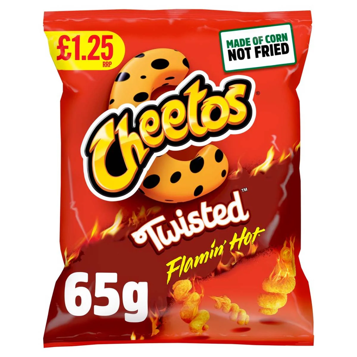 Cheetos - Twisted Flamin Hot Snacks Crisps - 65g