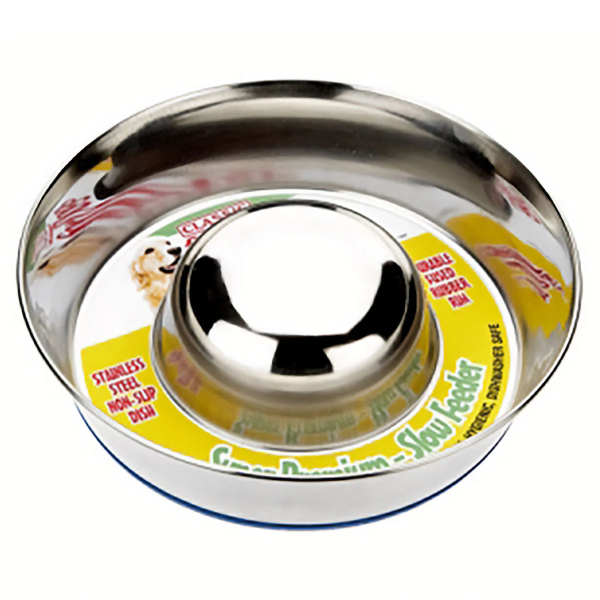 Classic - Premium Stainless Steel Non-Slip Slow Feeder Dog Bowl - 1700ml