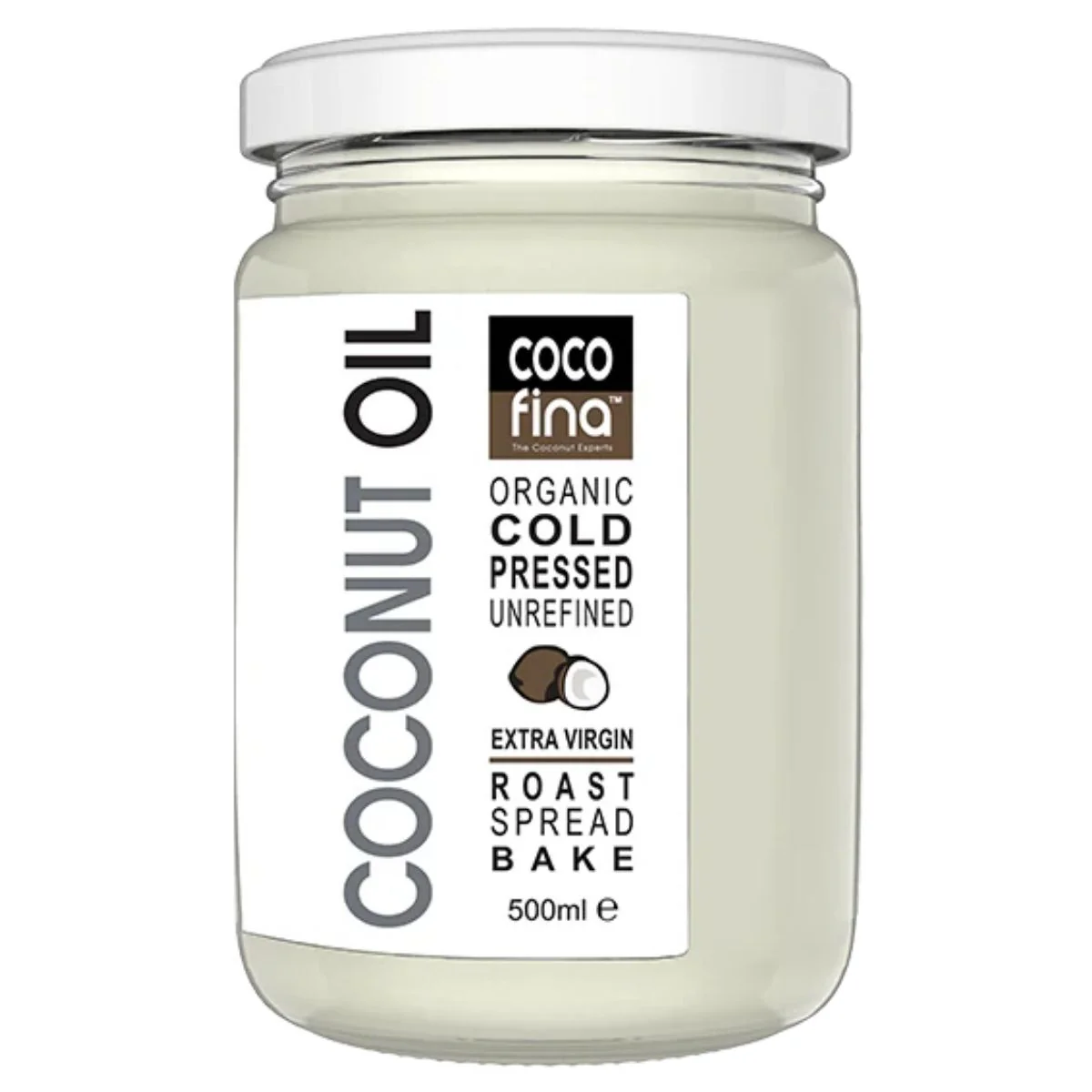 Cocofina - Organic Cold Pressed Unrefined Coconut Oil - 500ml