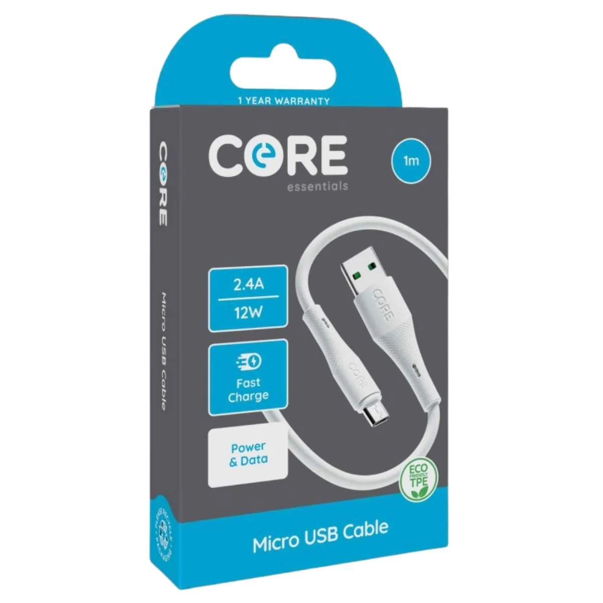 Core - Micro USB Cable (2.4A) - 1m