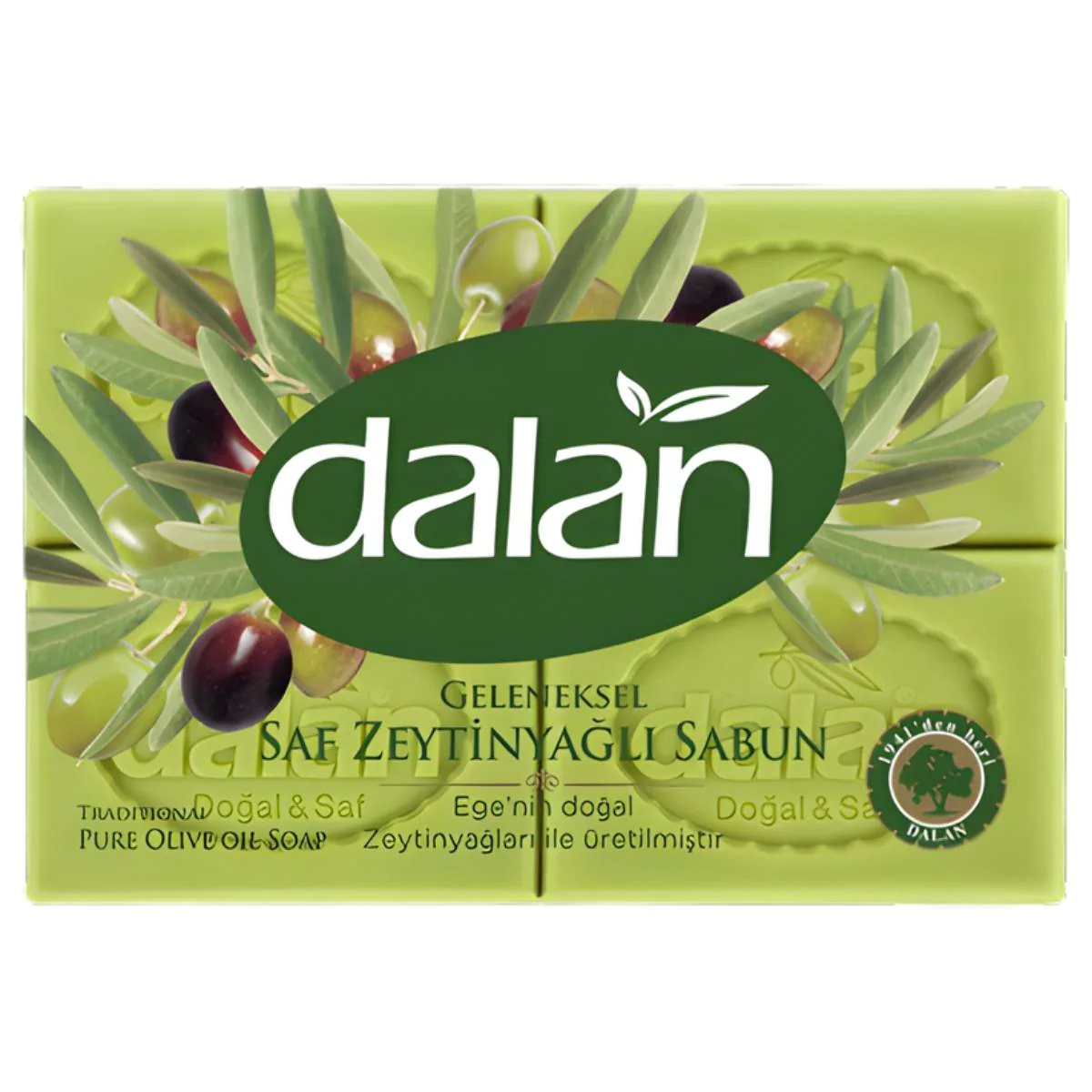 Dalan - Traditional Pure Olive Oil Bath Soap - 125g x 4 Pcs