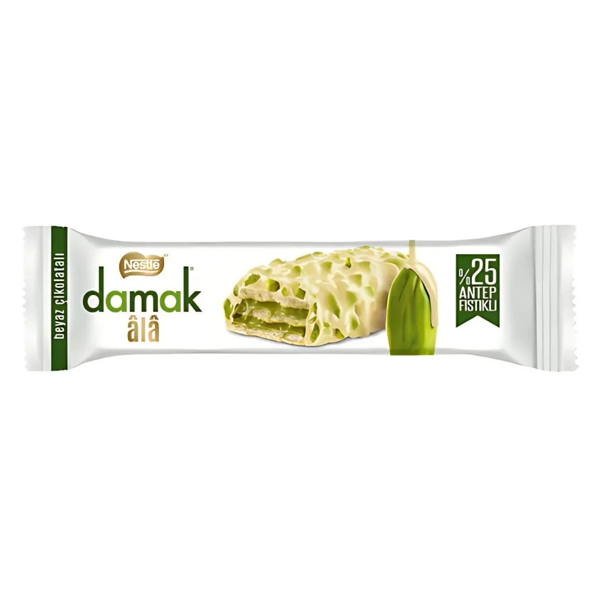 Damak - Ala White Chocolate Wafer Bar With Pistachios - 30g